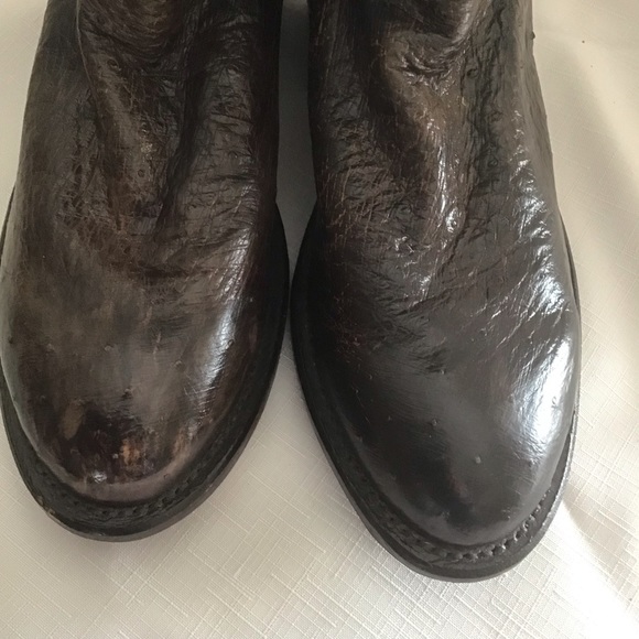 Evenin’ Star Boots Brown Ostrich & Leather Men’s Size 9 Narrow, Women Size 10.5N - Picture 6 of 9